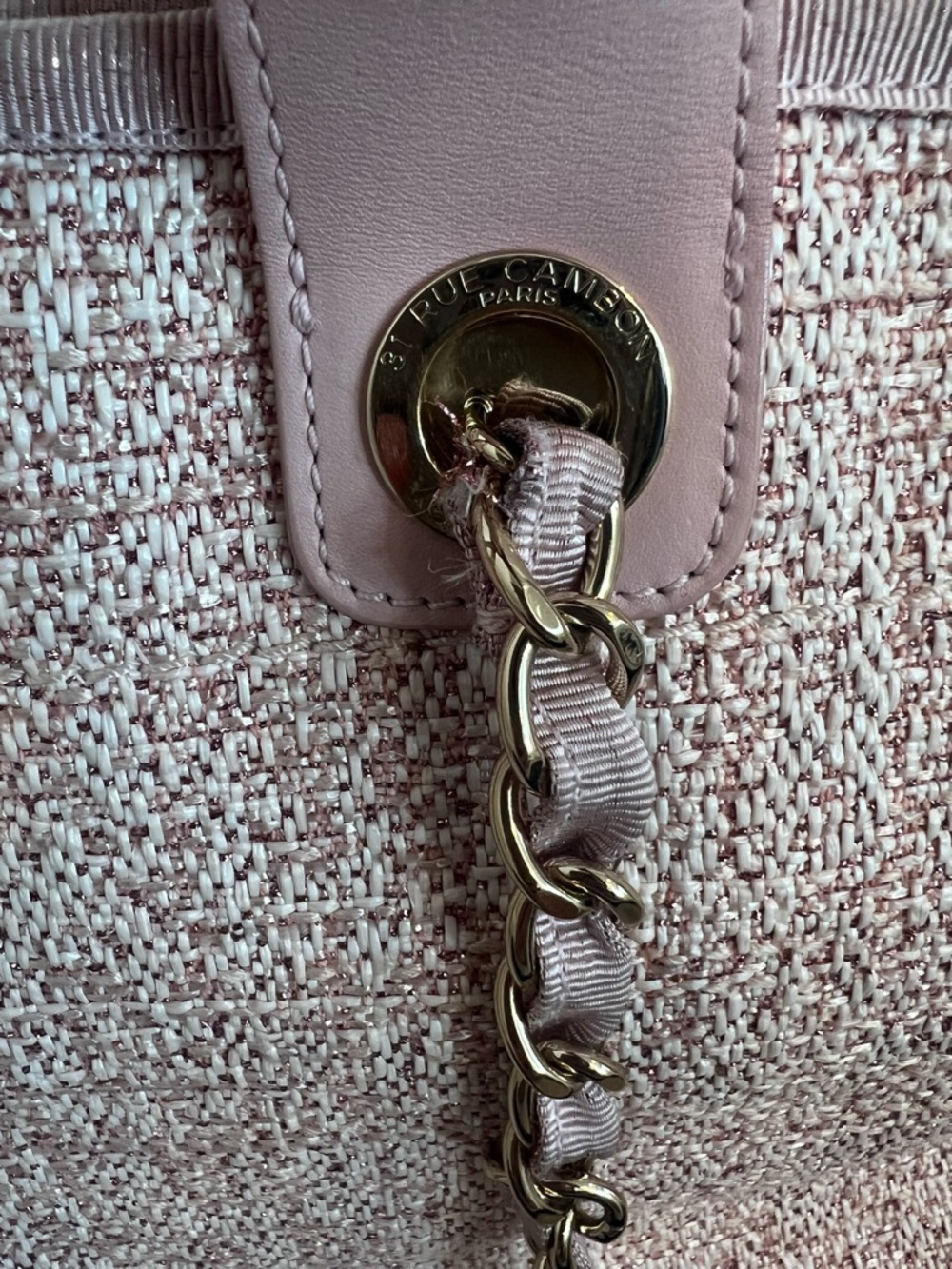Chanel pink deauville with top handle tote bag - Picture 5 of 12